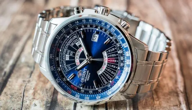 Orient watch repairs – blue dial stainless steel bracelet watch