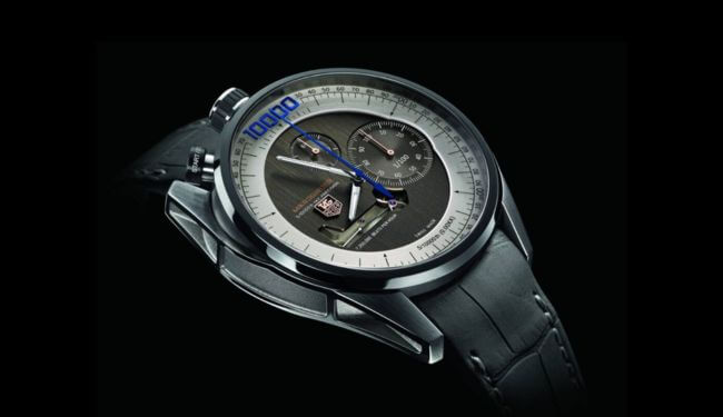 TAG Heuer watch repairs – TAG Heuer watch with black strap and blue dial detail