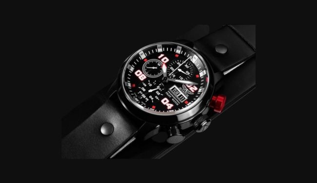 Aviator watch repairs in London – black chronograph watch close-up