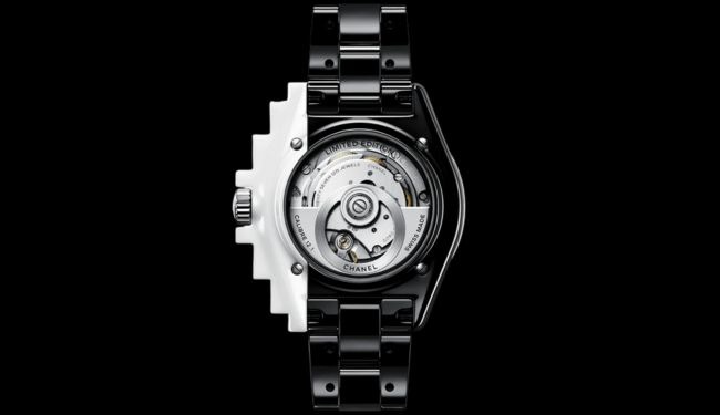 Chanel watch repairs in London – black ceramic-style Chanel watch close-up