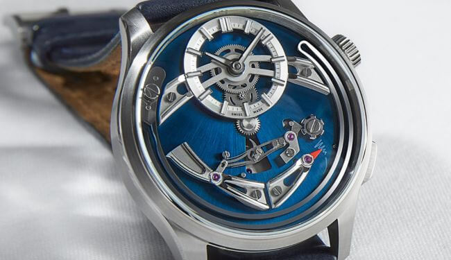 Christopher Ward watch repairs in London – blue dial Christopher Ward watch close-up