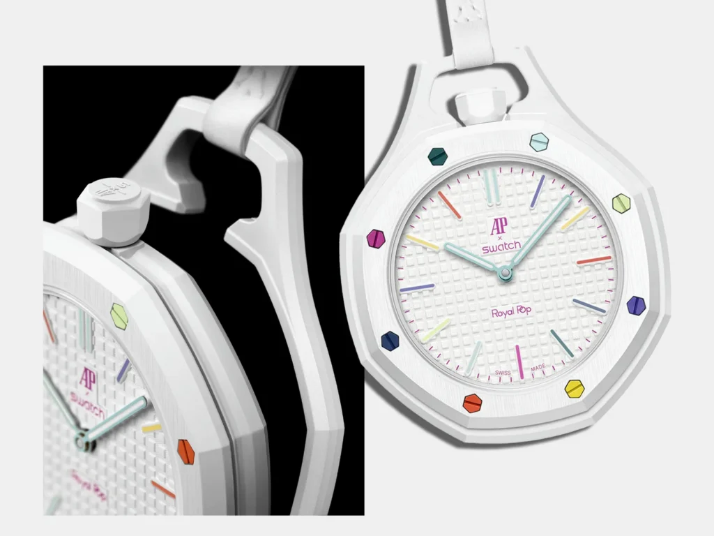 AP x Swatch Royal Pop watch strap and case detail