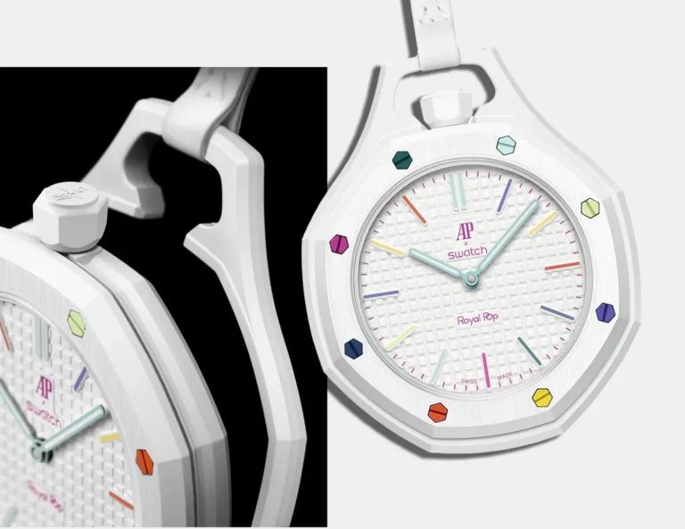 AP x Swatch Royal Pop watch strap and case detail