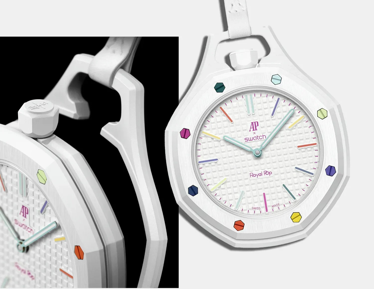 AP x Swatch Royal Pop watch strap and case detail