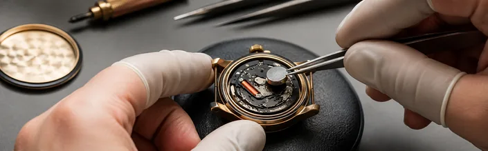 Specialist watch battery replacement London for luxury quartz watches