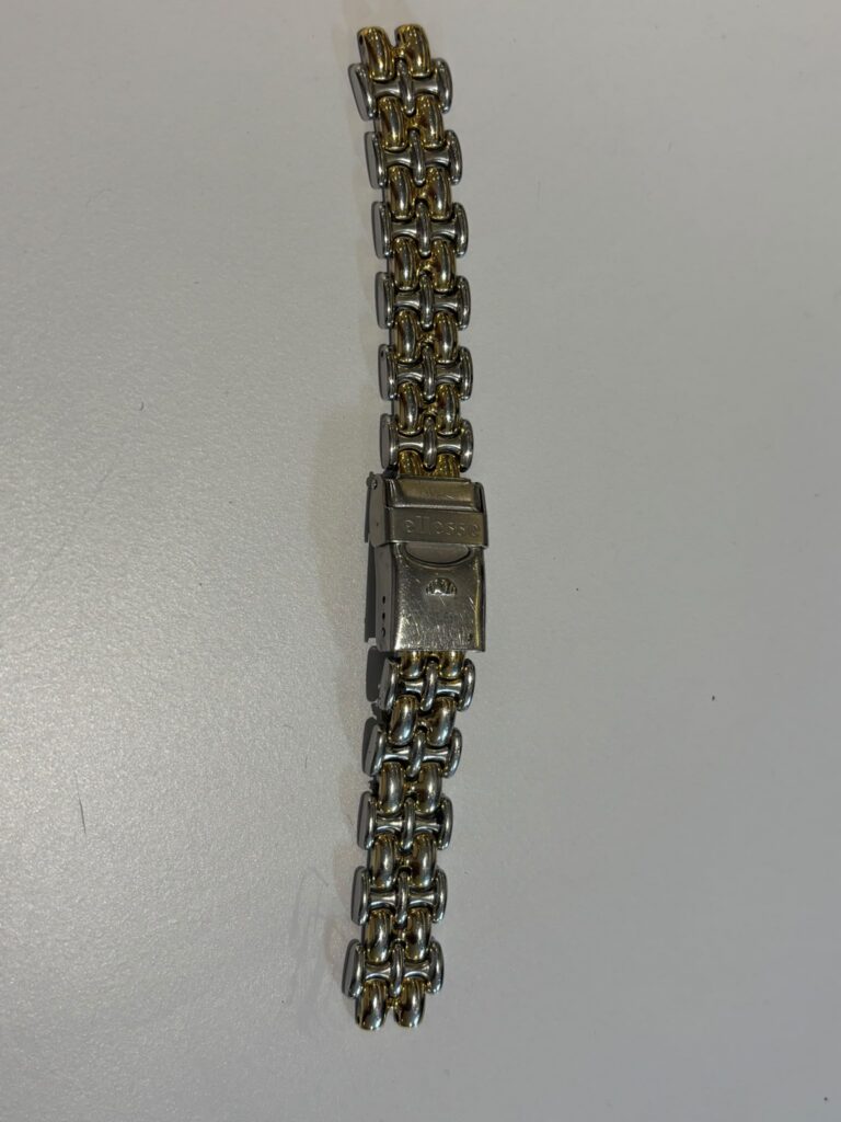 Ellesse two-tone watch bracelet restoration and gold replating in London