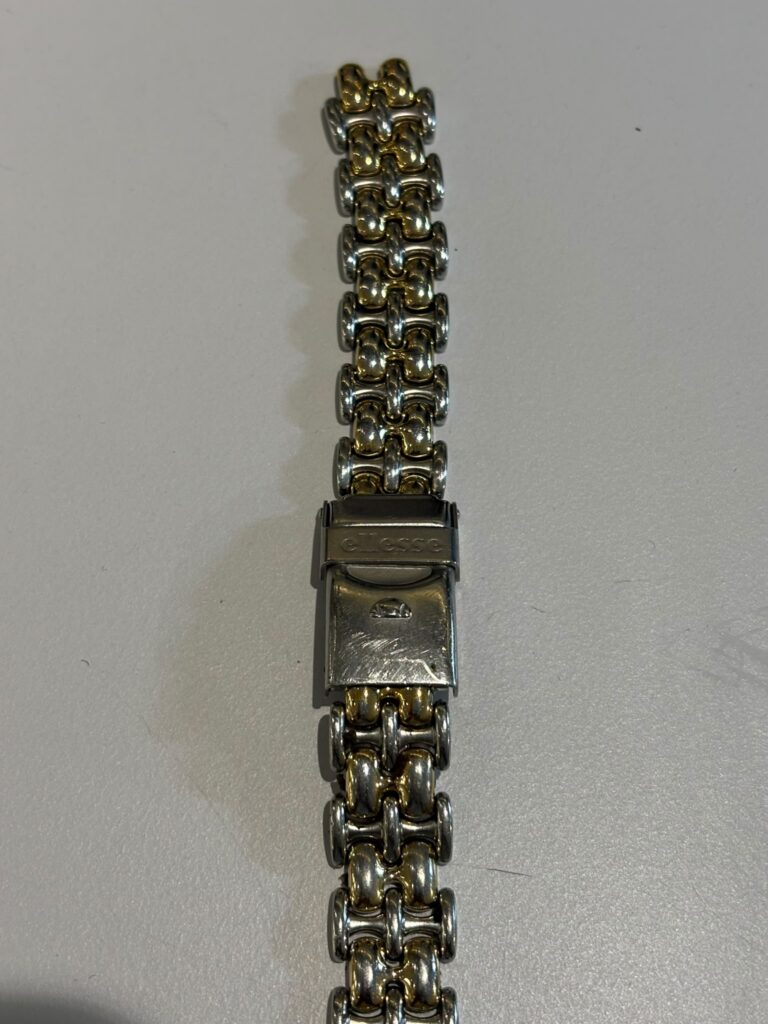 Swiss Ellesse two-tone bracelet restoration close-up