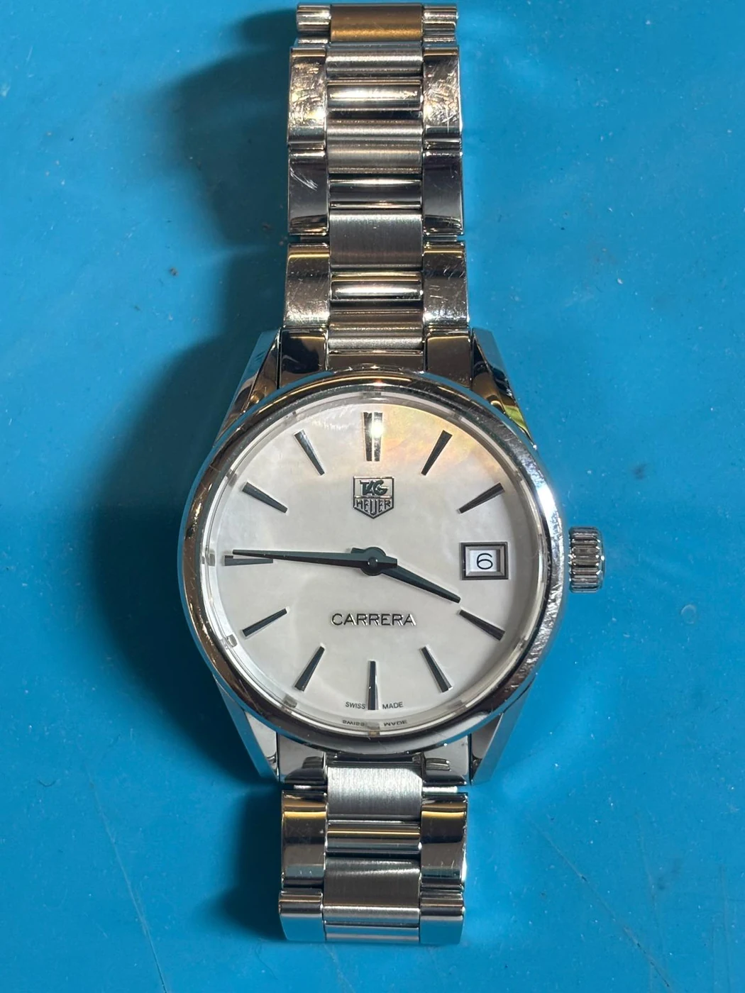 TAG Heuer Carrera WAR1311-0 booked in for Premium Battery Reseal at Ross Watch Repairs