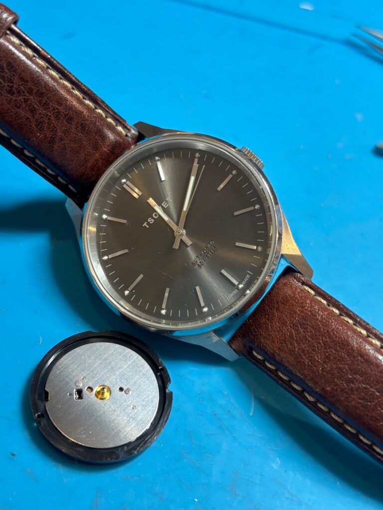 Tsovet SVT-QS40 quartz watch repaired with Ronda 513 movement at The Shard
