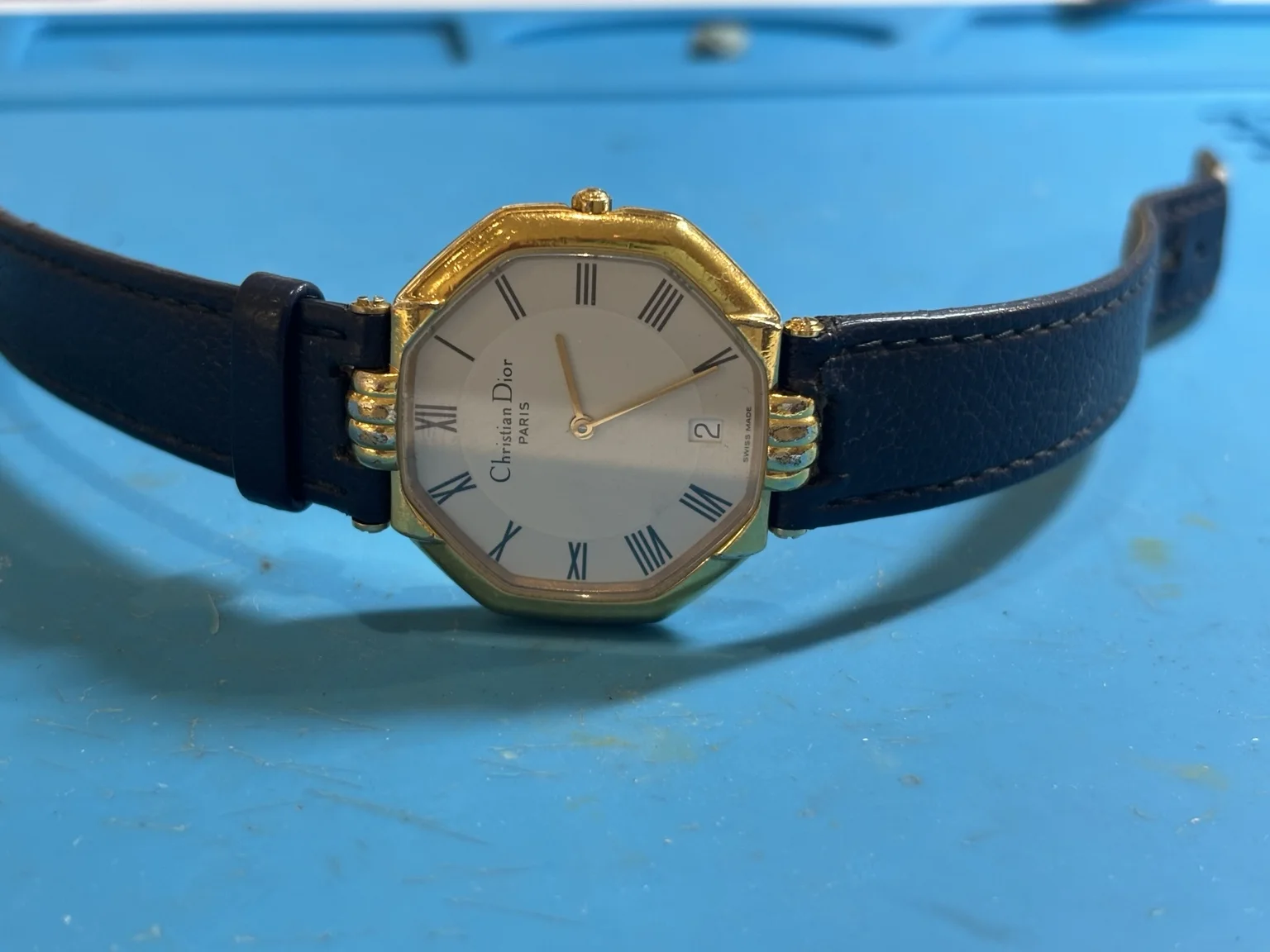 Christian Dior D45-154 after ETA movement replacement and strap bar repair