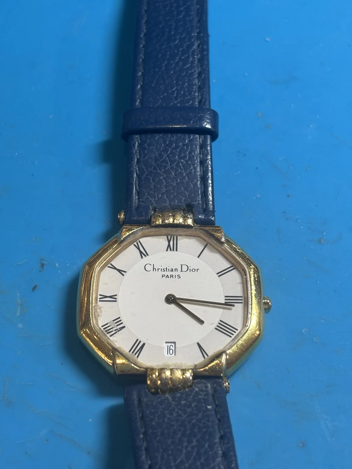 Christian Dior D45-154 before service with faulty time setting
