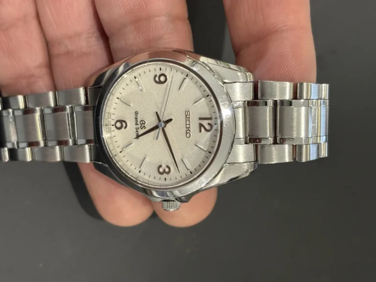 Grand Seiko 8J55-0010 after two-hour Mini Service with polished stainless steel case and bracelet